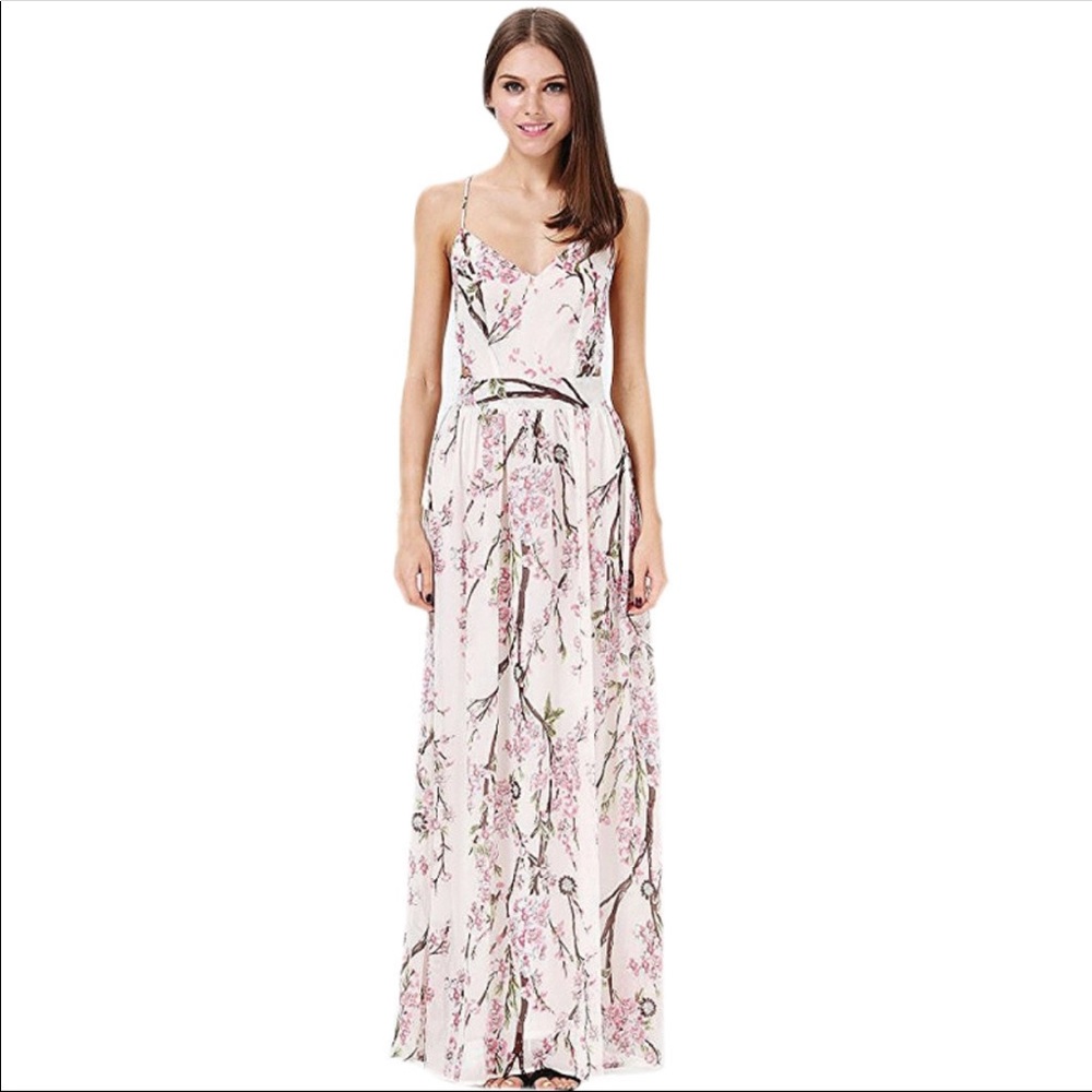 Gorgeous floral backless maxi dress